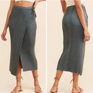 NWT Free People Borderline knit wrap maxi skirt